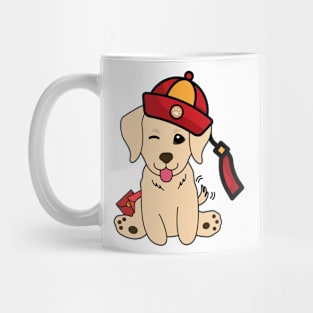 Cute Golden Retriever Ready for lunar new year Mug